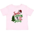 thumbnail image 3 of Inktastic Santa is Promoting Me to Big Sister Green Plaid Tree Girls Baby T-Shirt, 3 of 5