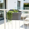 thumbnail image 6 of Wall Mounted Plastic Planter Balcony Railing Hanging Pot Fence Mount Garden Container Dark Gray, 6 of 6