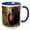 Blue/White, variant on , Papua New Guinea, Lae. Southern Cassowary Bird - Oc12 Bfr0008 - Bernard Friel, 15oz Two-tone Yellow Mug