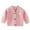 Pink, variant on Cardigan Sweaters for Kids V Neck Long Sleeve Button Down Solid Color Fashion Casual Outwear Dark Blue 8-9Years