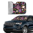 thumbnail image 2 of Yiaed Peace Love and Dove Flower Power Print Car Windshield Sunshade Front Auto Car Front Window Sun Shade Foldable Sun Visor Shield Cover Auto Accessories for Sedan SUV Truck-Small, 2 of 5