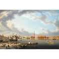 thumbnail image 2 of Hubert Sattler 18x13 Black Ornate Wood Framed Double Matted Museum Art Print Titled - Venice, from San Giorgio Maggiore (1849), 2 of 5