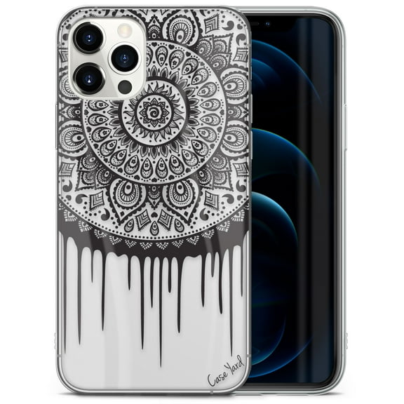 Case Yard iPhone-11-Pro-Max Case Clear Soft & Flexible TPU Ultra Low Profile Slim Fit Thin Shockproof Transparent Bumper Protective Cover Drop Protective Cell Phone Cases (Dripping Mandala)