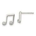 thumbnail image 2 of 925 Sterling Silver Polished CZ Musical Notes Post Earrings, 2 of 3