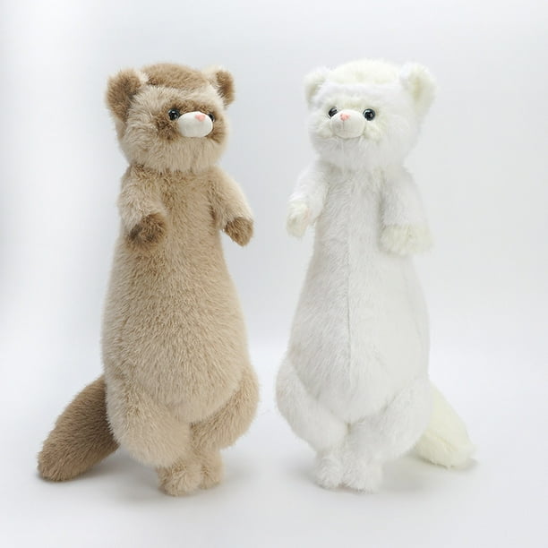 Muneco de peluche de huron lindo muneco de huron simulado muneco de companero de sueno para ninos regalo de almohada larga blanco Walmart en linea