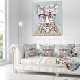 thumbnail image 3 of Designart Hipster Leopard with Glasses - Animal Throw Pillow - 16x16, 3 of 5