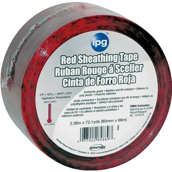 IPG 5560CDNR Contractors Grade Sheathing Tape, 72.1 yd L X 2.36 in W, Acrylic Adhesive, Polypropylen