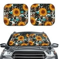 thumbnail image 2 of Bingfone Vintage Sunflowes Windshield Sun Shade 2-Piece Foldable Car Front Window Sunshade for Most Sedans SUV Truck - Medium, 2 of 7