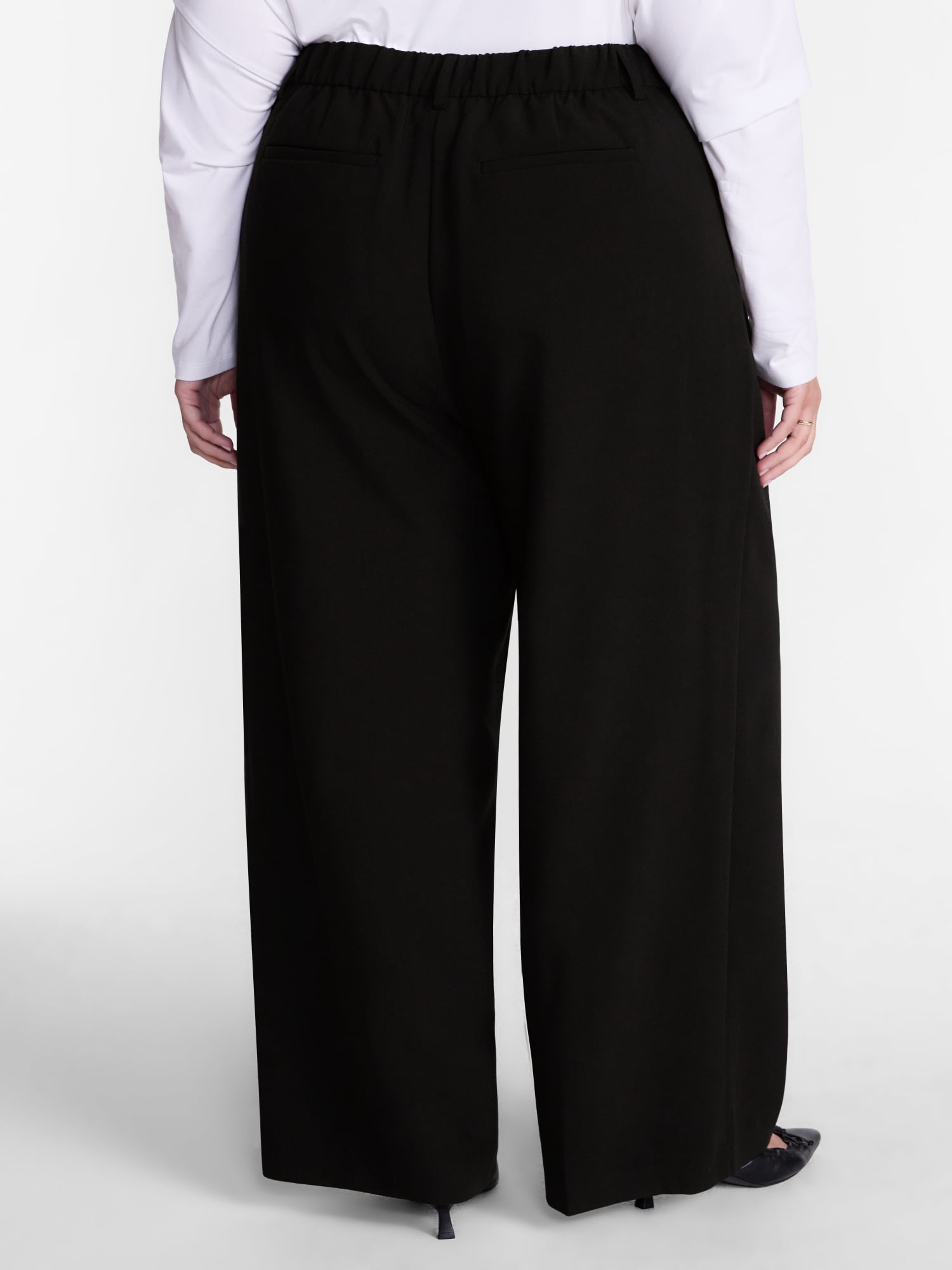 Terra & Sky Women's Plus Wide Leg Pleated Pants, Sizes 0X-5X