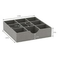 thumbnail image 2 of Household Essentials Drawer Organizer Tray, 9 Square Compartment, Sturdy with Fabric Cover, Grey, 2 of 11