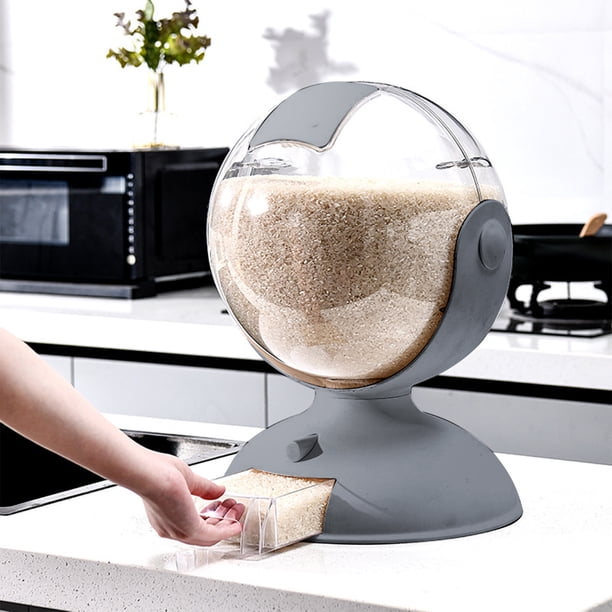 Ganfancp Dispensador de Arroz Cubo de Almacenamiento de Alimentos para Gatos y Perros Recipiente Grande de Almacenamiento de Cereales con Tapa Cilindro Medidor Cubo Dispensador de Cereales para El Ho