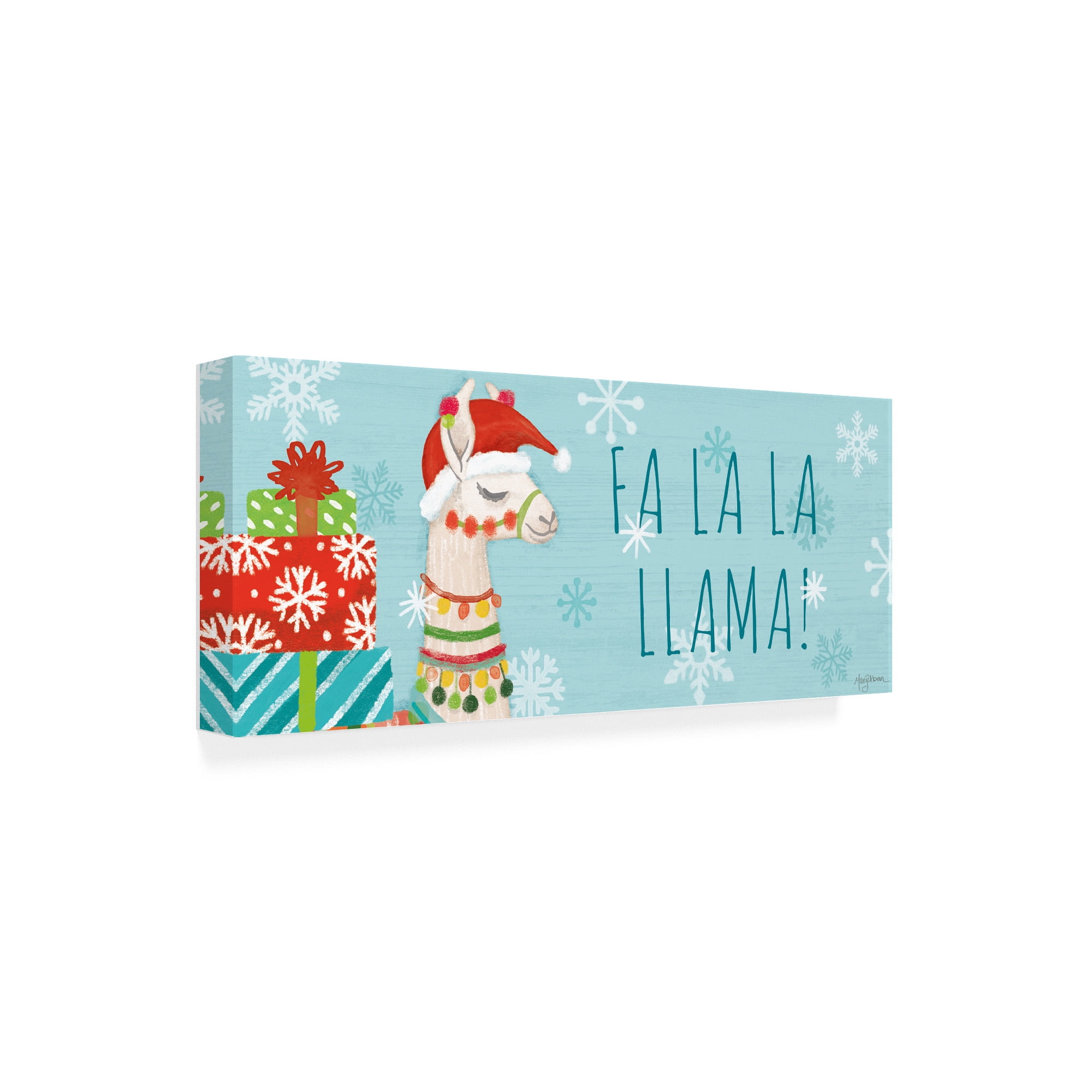 Lovely Llamas Christmas VI' Canvas Art by Mary Urban