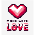 thumbnail image 2 of "Made With Love" Youth White Crew Neck Short Sleeve Tee-Small, 2 of 4