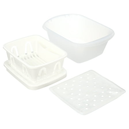 Camco 3-Piece Sink Kit - Includes Dish Drainer - White (43517)