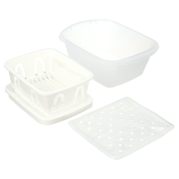 Camco 3-Piece Sink Kit - Includes Dish Drainer - White (43517)
