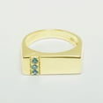thumbnail image 2 of LBG British Made 18k Yellow Gold Natural Blue Topaz Mens Band Ring - 25 size options - Size 10, 2 of 6