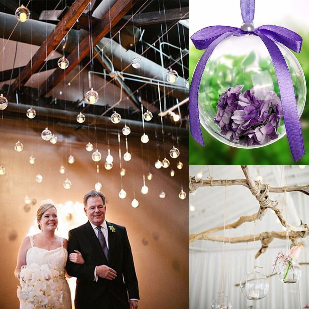 10 piece set of transparent plastic filled Christmas DIY craft ball accessories (100mm)
