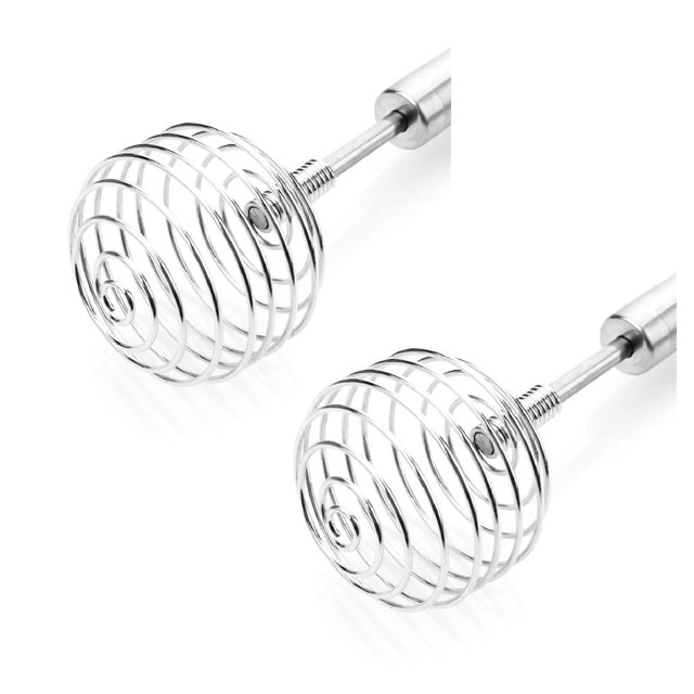 Oleegame 2PC Utensil Mixer Kitchen Tool Whisk Stirrer Cooking Beater Egg Kitchen,Dining Bar Silver