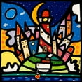 thumbnail image 3 of Wallas 20x20 Black Modern Framed Museum Art Print Titled - Happy Island, 3 of 5