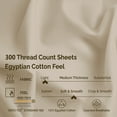 thumbnail image 5 of Superior Egyptian Cotton 300 Thread Count Deep Pocket Sheet Set, California King, Ivory, 5 of 6