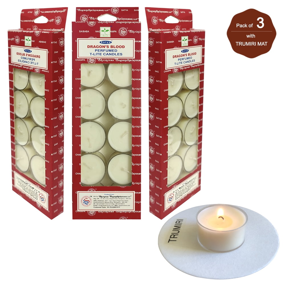 Trumiri Tea Lights Candles Mat Bundle With Satya Dragon S Blood Long Lasting Mildly Scented Candles T Lite Pack Of 3 36 Tealight Candles Walmart Com Walmart Com Trumiri Tea Lights Candles Mat Bundle With Satya Dragon S Blood Long Lasting Mildly Scented Candles T Lite Pack Of 3 36 Tealight Candles Walmart Com Walmart Com