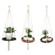 thumbnail image 5 of CmP003 Colgador de macramé para plantas, macetero colgante para interiores, estante, maceta decorativa para flores, cuerda de algodón con placa de madera, 5 of 5