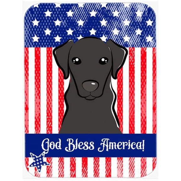 Carolines Treasures  God Bless American Flag with Black Labrador Mouse Pad