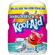 Kool-Aid Sugar-Sweetened Sharkleberry Fin Strawberry Orange Punch Artificially Flavored Powdered Soft Drink Mix, 19 oz Canister