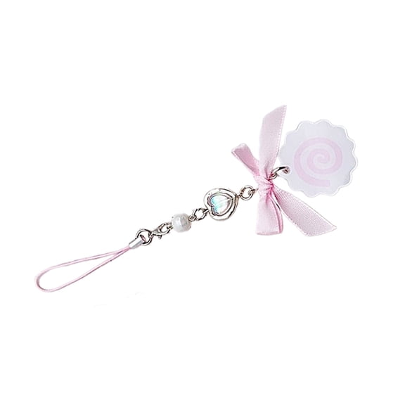 Necvior Cute Fish Cake Heart Bead Phone Chain Cellphone Pendant Phone Lanyard Bag Charm