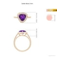 thumbnail image 4 of ANGARA Natural 1.2 Ct. Amethyst with Diamond Halo Ring in 14K Rose Gold for Women (Ring Size: 3.5), 4 of 9