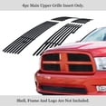 thumbnail image 2 of APS Compatible with Dodge Ram 1500 2009-2012 Honeycomb Style Only Main Upper Stainless Steel Black 8x6 Horizontal Billet Front Grill Grille Insert D66613J, 2 of 7