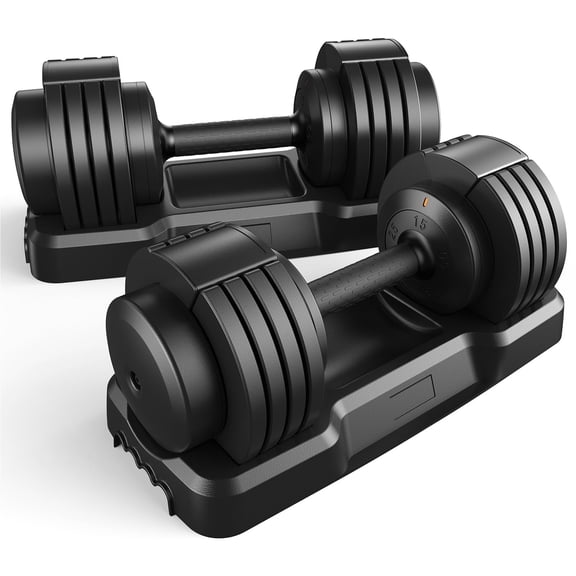 FED Fitness Adjustable Dumbbell,5-IN-1 Fast Adjustable 110LB Dumbbells with Anti-Slip Handle for Home Gym