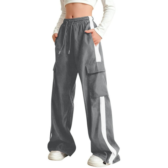 Pantalones largos para niños y pantalones de verano con cintura elástica para niños, pantalones casuales de pierna ancha de color sólido, pantalones largos para niños, pantalones de abrigo para niños,