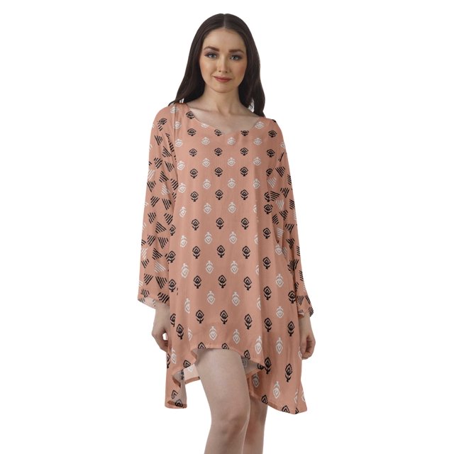 Moomaya Tuniques à Manches Longues pour Femmes Robes Imprimées à Manches Longues Filles
