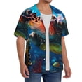 thumbnail image 4 of Fotbe Ice Blue Ocean Sea Turtle print Short Sleeve Button Down Shirts for Men Casual Summer Beach Wrinkle Free Shirt-Small, 4 of 7