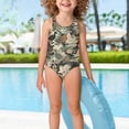 thumbnail image 3 of Yuyamidu Girls Swimsuit One Piece Beach Swimwear Duck Hunting Camo Athletic Competition Bathing Suit Quick Dry Cross Back Kids Swimwear, 3 of 7