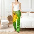 thumbnail image 4 of Cauagu Bees Pollinates A Yellow Dandelion Pajama Pants for Women Loose Fit Wide Leg Trouser Pants Casual Elastic Waist Drawstring Lounge Pants, 4 of 6
