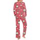 thumbnail image 4 of Puntoco Conjunto de pijama cómodo para mujer, con estampado navideño, cuello redondo, bolsillo, pantalones, ropa de casa, pijama, 4 of 5