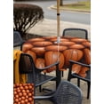 thumbnail image 4 of Outdoor Tablecloth with Umbrella Hole and Zipper, Basketball Square Table Cloth 54x54 Inch Waterproof Tablecloth, Sports Brown Basketball Picnic Table Cover for Patio Camping, 4 of 7