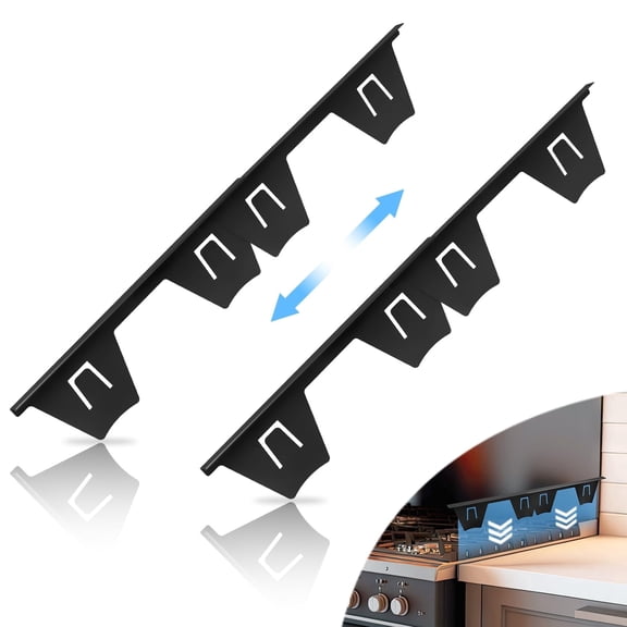 TRINKA Stove Gap Covers Stainless Steel Black Heat Resistant Easy Clean Retractable Length 13.8 to 27.5 Inches 2 Pack