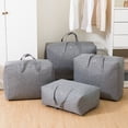 thumbnail image 4 of Colcha a prueba de polvo Bolsa de Almacenamiento de Ropa manta nórdica de gran capacidad organizador de guardarropa bolsa de equipaje de lino de algodón portátil, 4 of 5