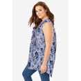 thumbnail image 3 of Roaman's Women's Plus Size Sleeveless Floral Big Shirt, 3 of 3