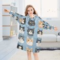 thumbnail image 5 of FORMRS Wearable Blanket Hoodie with Sleeves for Kids Cozy Flannel Sweatshirt, Cartoon Cute Cat, 5 of 7