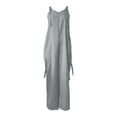 thumbnail image 5 of GZWYHT Rompers for Women Overalls for Women Overalls For Women Casual Solid Color Sleeveless Suspender Jumpsuits V Neck Loose Trendy Rompers Lounge Sets for Women Casual Jumpsuits for Women Grey M, 5 of 6