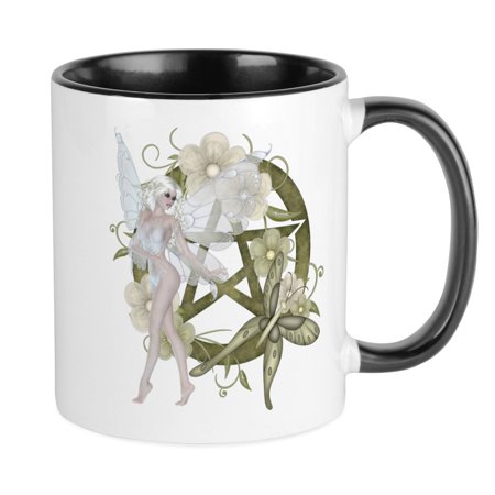 

CafePress - Beautiful Fairy With Pentacle Mug - Ceramic Coffee Tea Novelty Mug Cup 11 oz