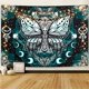 thumbnail image 1 of Tapiz de polilla de la muerte Tapiz de calavera Tapiz de mariposa Skel gótico, 1 of 5