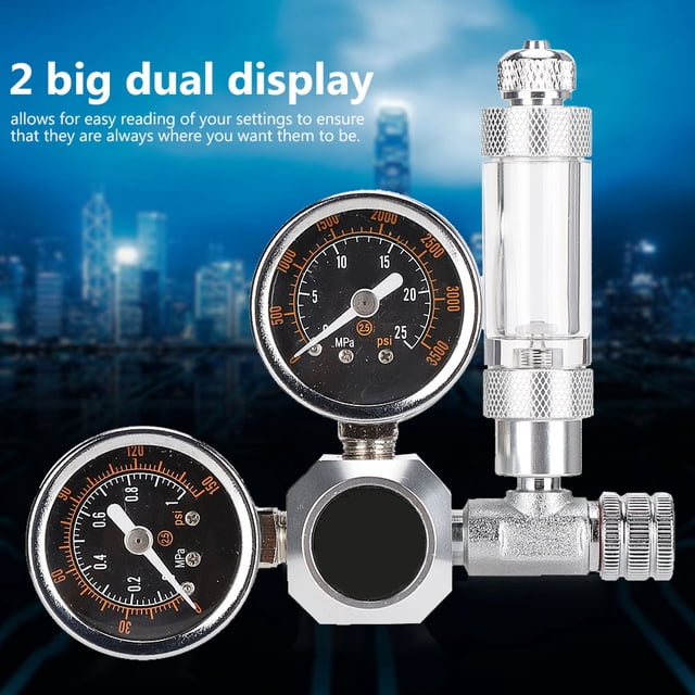CO2 Aquarium Regulator with Dual Gauge Display, Bubble Counter and Check Valve for Perfect Growing Conditions