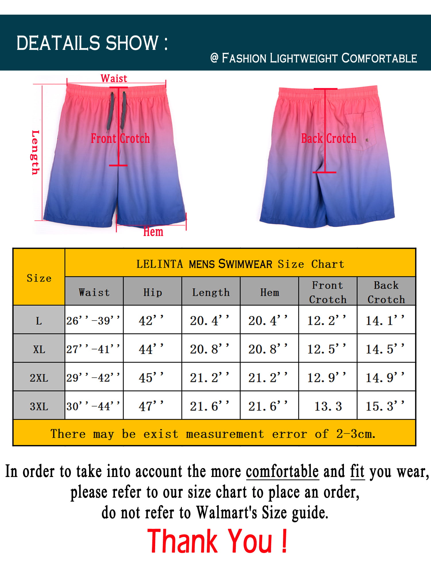 Walmart Swimwear Size Chart