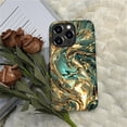 thumbnail image 5 of FKBRCL4U Compatible with iPhone 16 Pro Case, Abstract Gold Teal Fluid Art Pattern for Girl Full Body Design Soft Silicone Drop Shock Scratch Protection for iPhone 16 Pro, 5 of 7