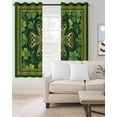 thumbnail image 2 of St Patricks Day Blackout Curtains 45 Inches Long, Gold Green Shamrock Checkered Lucky Leaf Thermal Insulated Black Out Curtains, Small Darkening Window Curtain for Cafe Bedroom 42"x45" 2 Panels, 2 of 9